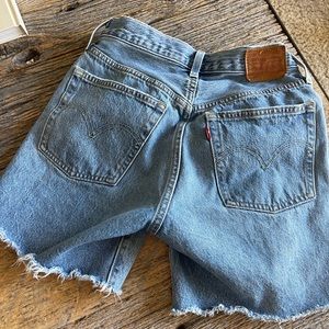 Levi’s 501 mid length denim shorts